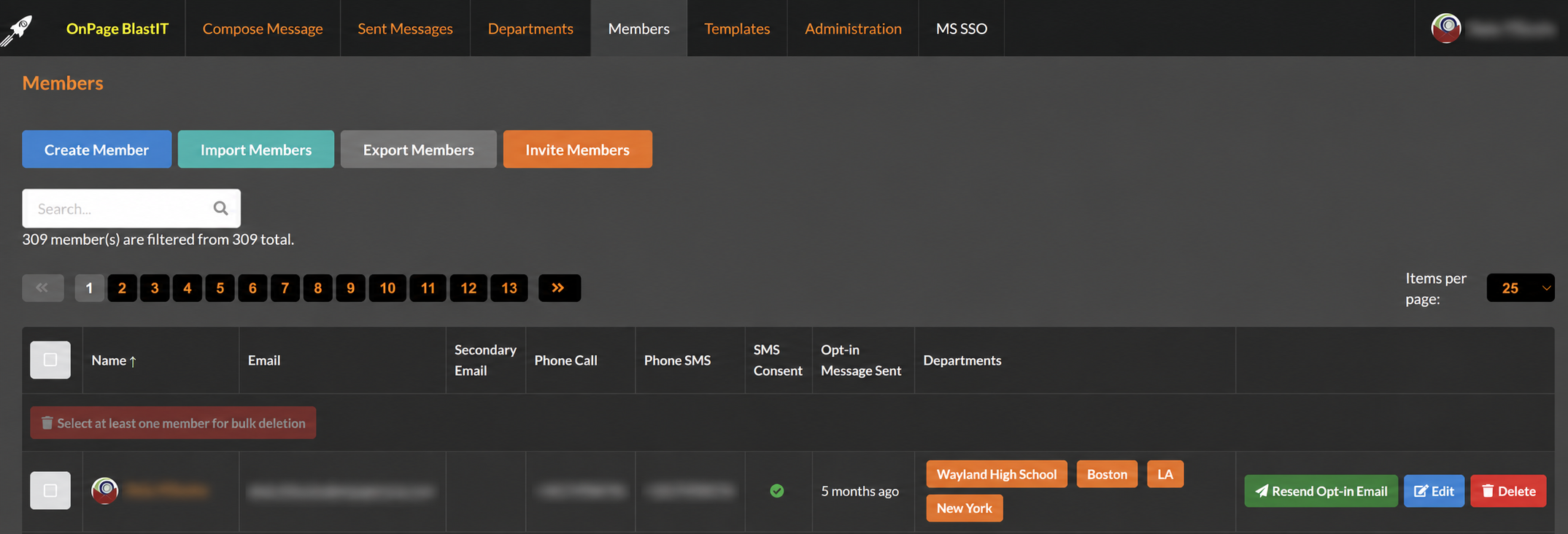 Members Tab on Blastit